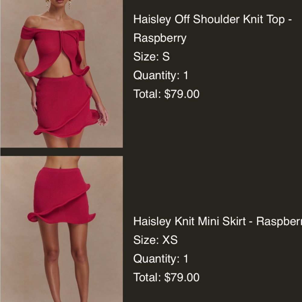 Meshki Raspberry Off-Shoulder Knit Top